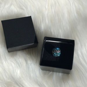 Mom diamond 💎 gemstone silver bead charm